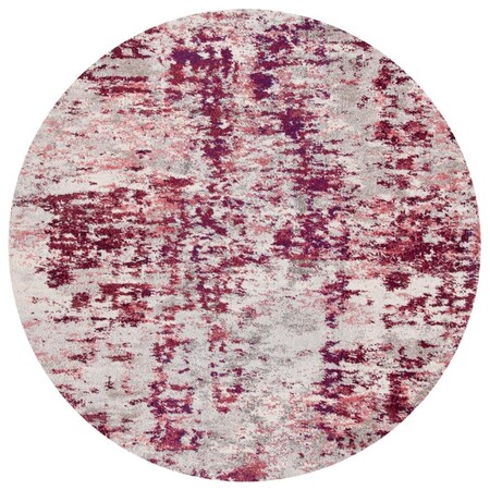 Safavieh 6 ft.-7 in. x 6 ft.-7 in. Madison 400 Round Contemporary Rug - Beige & Wine MAD471C-7R